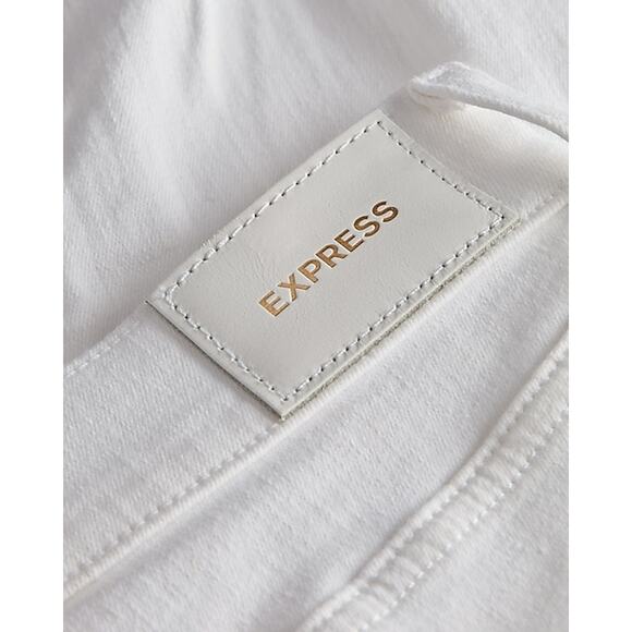 NEW Express Mid Rise White Ripped Super Soft Skinny Jeans - 10 - Picture 4 of 14